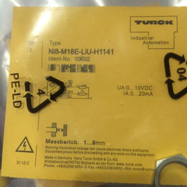 TURCK NI8-M18E-LIU-H1141 Inductive Proximity Switch Sensor, M18, 8mm - ZYYKZ Test Equipment
