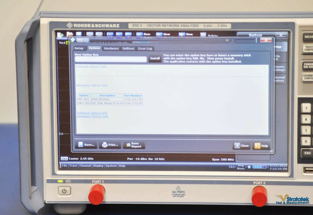 Rohde & Schwarz ZNC3 2-Port Network Analyzer 9 kHz - 3 GHz with 130 dB Dynamic Range