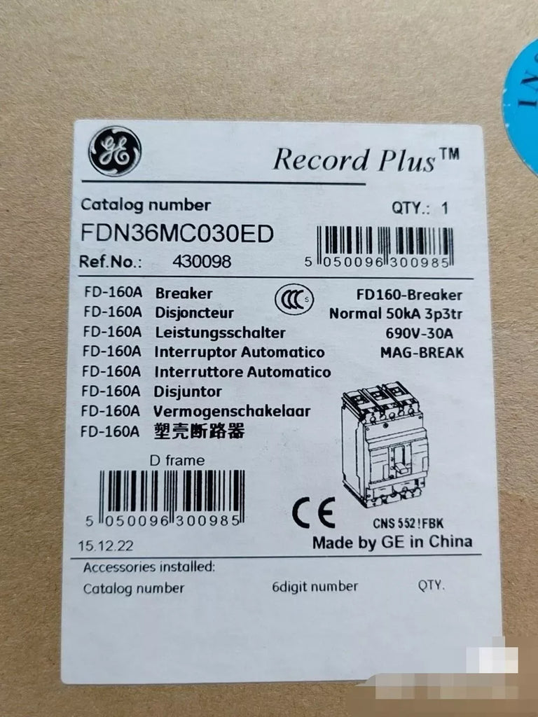 FDN36MC030ED Miniature Circuit Breaker 30A 1-Pole - ZYYKZ Test Equipment
