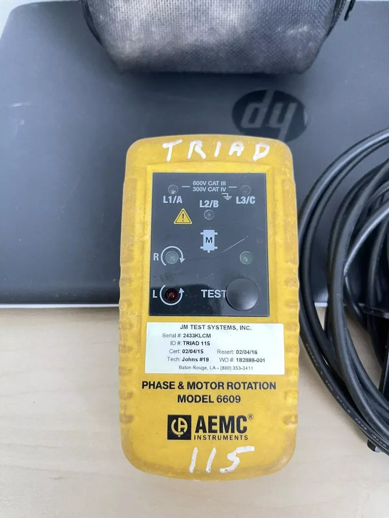 AEMC 6609 Phase & Motor Rotation Meter - Parts Only - ZYYKZ Test Equipment