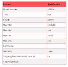 Load image into Gallery viewer, UNI-T UT181A TRMS Datalogging Digital Multimeter