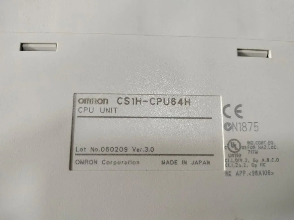 Omron SYSMAC CS1H-CPU64H High-Performance Programmable Logic Controller - ZYYKZ Test Equipment