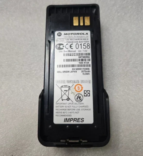 Motorola NNTN8359A IMPRES ATEX Certified Battery for DP4000EX, DP4401EX & XIR P8668EX Radios - ZYYKZ Test Equipment
