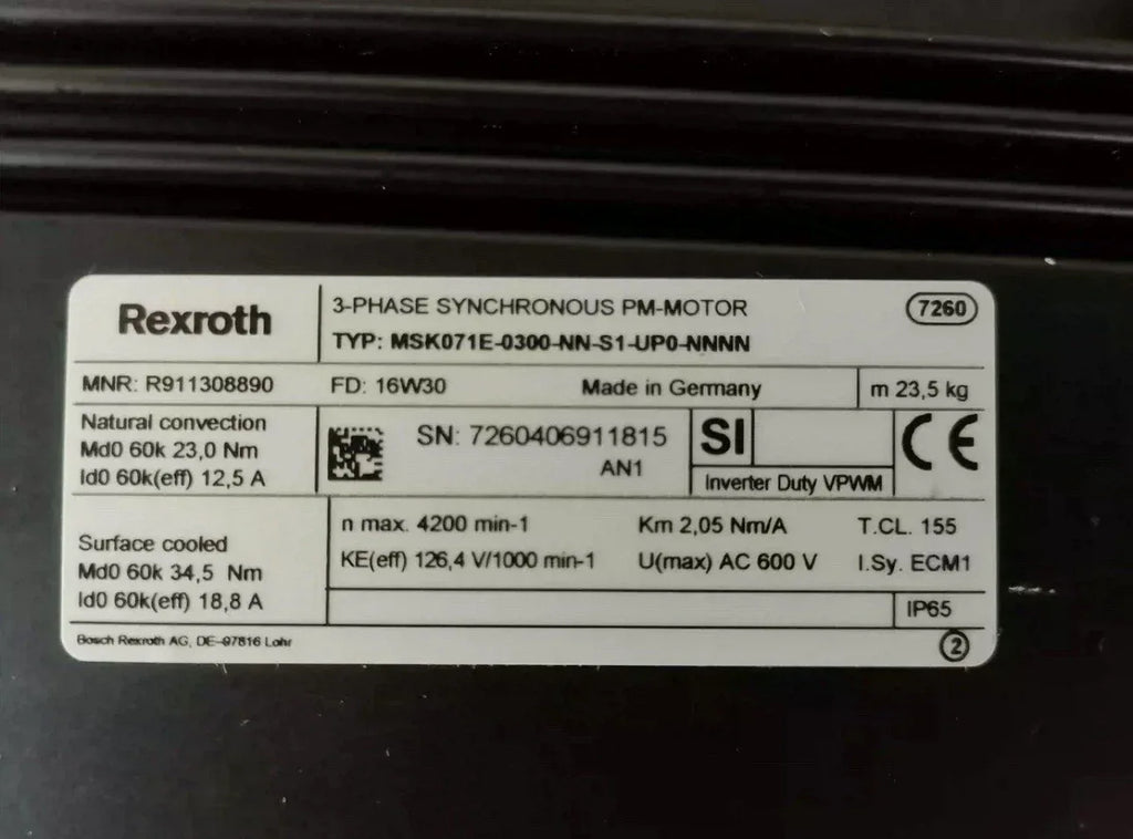 REXROTH MSK071E-0030 Servo Motor R911308890 – High-Performance Industrial Motor - ZYYKZ Test Equipment