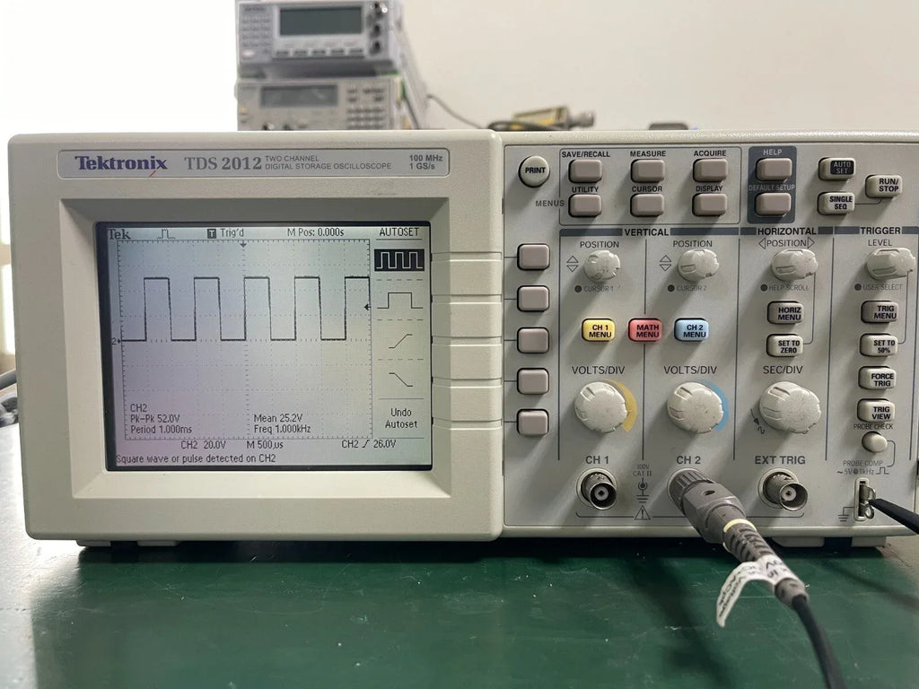Tektronix TDS2012 Digital Storage Oscilloscope, 100MHz Bandwidth, 1GS/s Sample Rate, Dual Channel - ZYYKZ Test Equipment