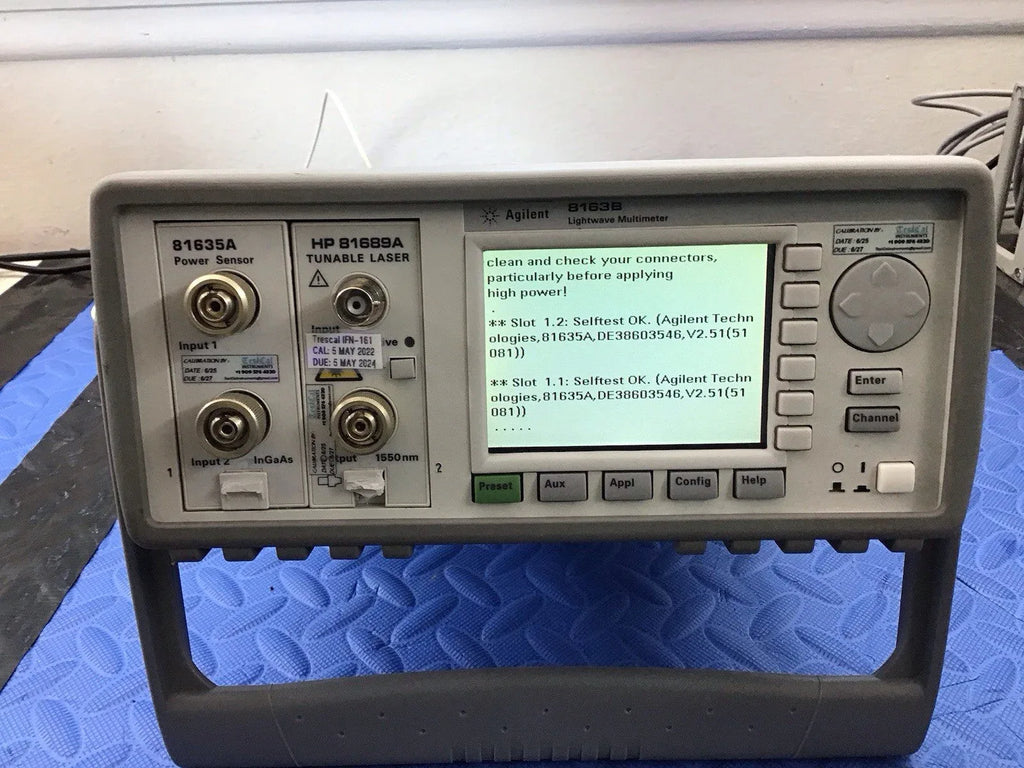 HP Agilent 8163B Optical Source with 81689A Tunable Laser & 81635A Sensor, 1550nm Calibrated - ZYYKZ Test Equipment