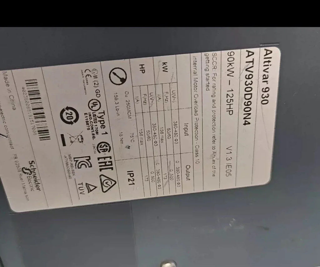 Schneider Electric ATV930D90N4 Variable Frequency Drive 90 kW, 400V - ZYYKZ Test Equipment