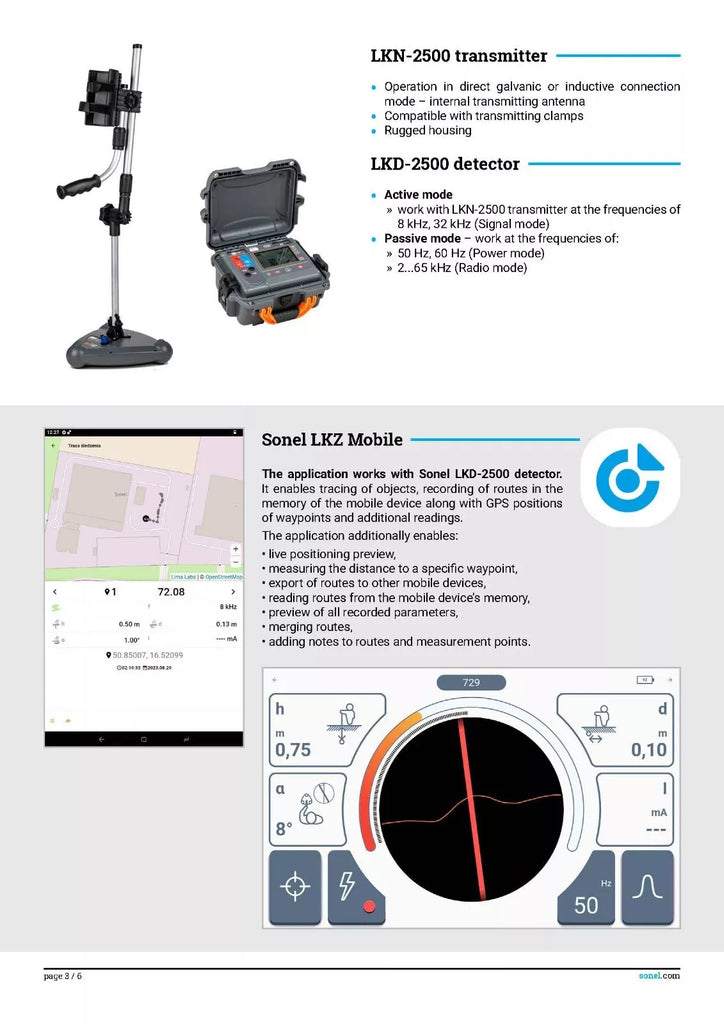 Sonel LKZ-2500 Cable and Underground Infrastructure Locator