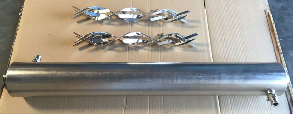 OMC B16 Jacketed Stainless Steel Heat Exchanger, 6 Diameter x 48 Length with 2 Spiral Blades - ZYYKZ Test Equipment