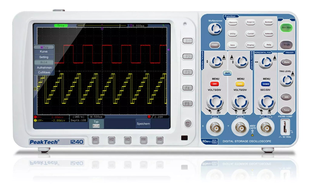Peaktech P1240 Digital Storage Oscilloscope - 60MHz, 2 Channels, 500 MSa/s