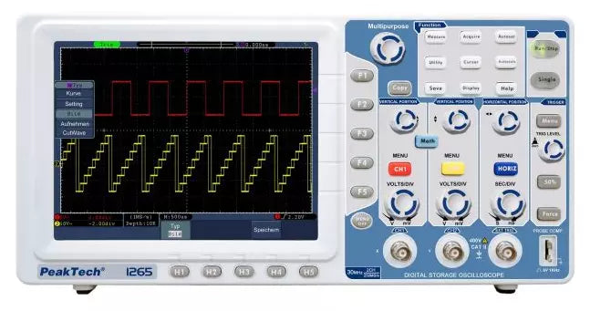 Peaktech P1265 Digital Storage Oscilloscope - 30MHz, 2 Channel, 250 MSa/s