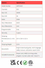 Load image into Gallery viewer, UNI-T UDP3305C Advanced Programmable Linear DC Power Supply - 3 Channels, 30V/5A, 315W