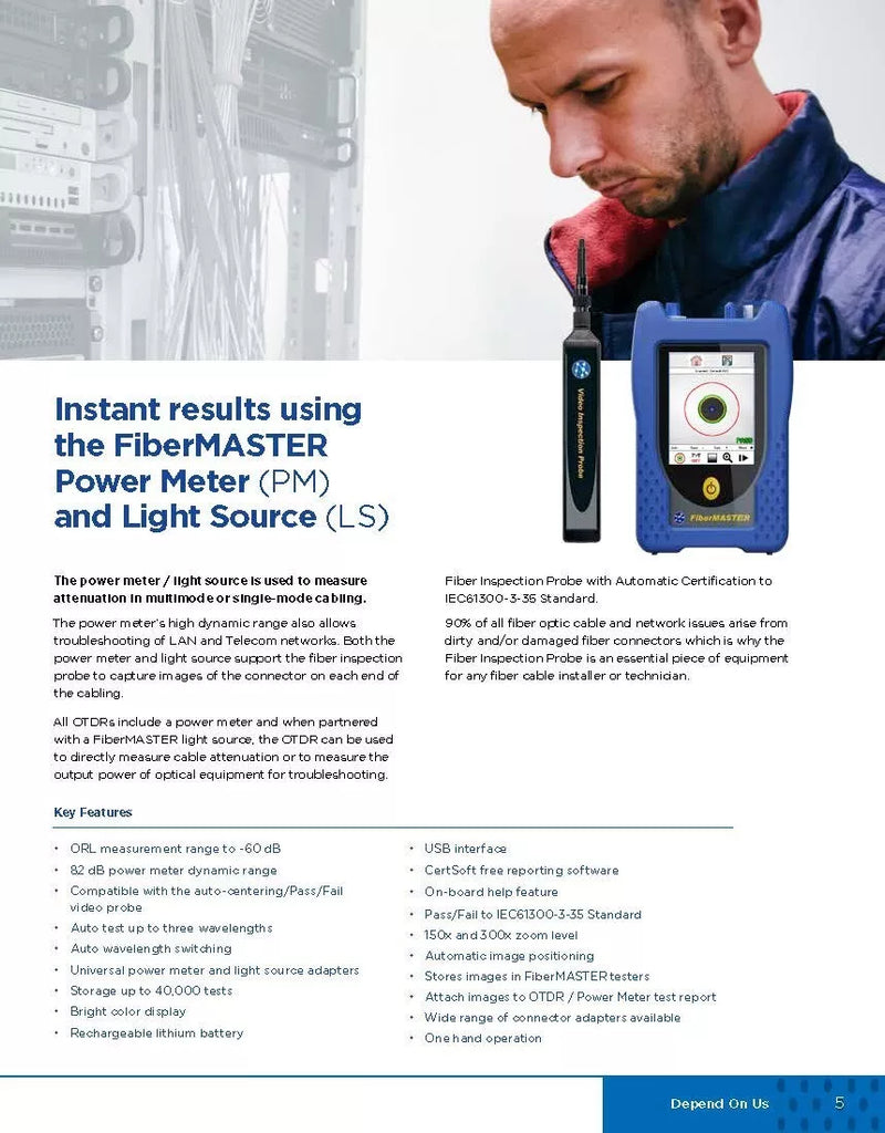 Trend Networks FIBERMASTER Mini-OTDR PON OTDR Power Meter R240-PIP