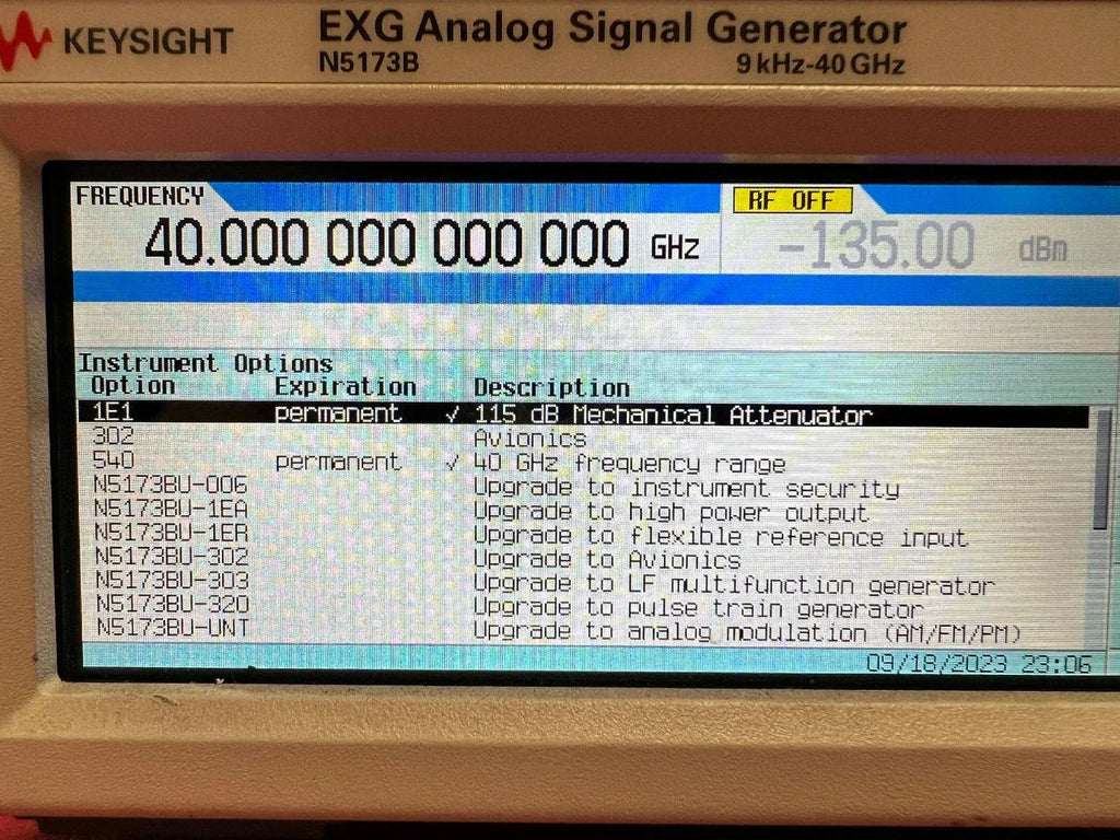 Keysight N5173B EXG X-Series Signal Generator, 9 kHz to 6 GHz - ZYYKZ Test Equipment