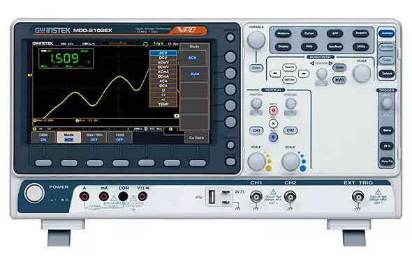 GW Instek MDO-2104EX 100MHz 4-Channel Oscilloscope with Spectrum Analyzer and AWG