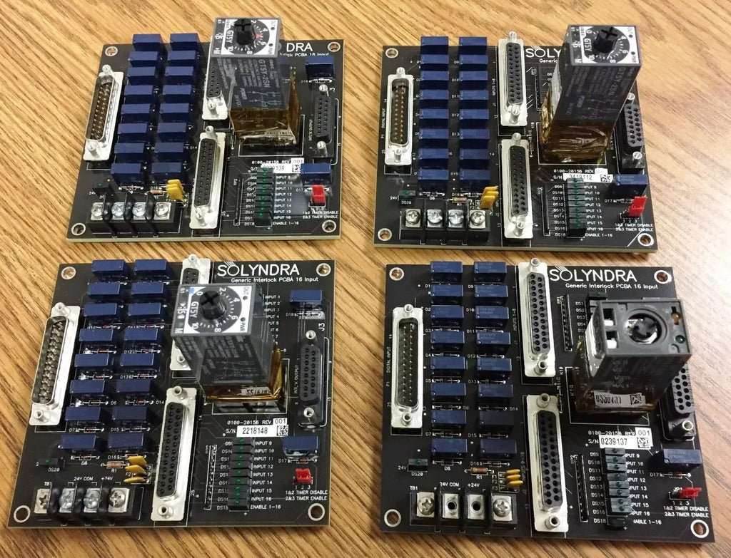 Solyndra 0100-20156 Rev 1 Generic Interlock PCBA with 16 Inputs - ZYYKZ Test Equipment