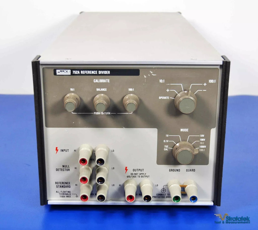 Fluke 752A Reference Divider - Precision Calibration 10:1 (±0.2 ppm) & 100:1 (±0.5 ppm)