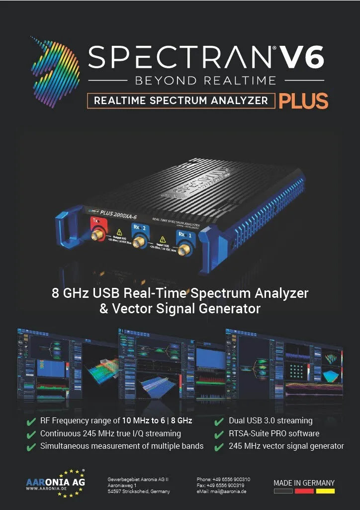 Aaronia SPECTRAN V6 PLUS 2000XA-6 6GHz USB Spectrum Analyzer