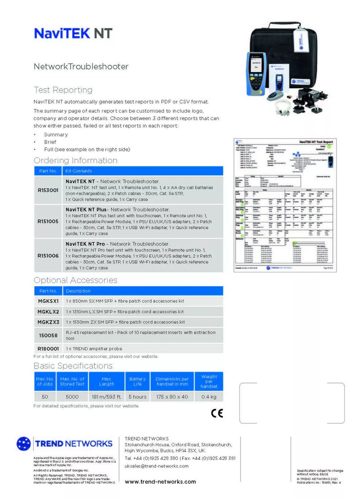 Trend Networks NaviTEK NT Plus NT PRO TDR PoE Tone Generator and Switch Detection Tool