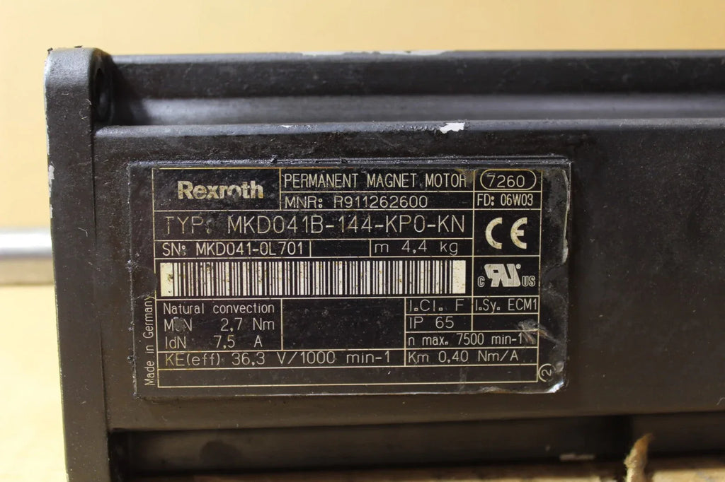 Rexroth Indramat MKD041B-144-KP High-Performance Servo Motor - ZYYKZ Test Equipment