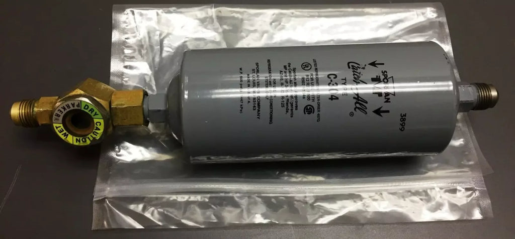 Sporlan C-304 Liquid Line Filter Drier with Parker R12-22-500-502 Refrigerant Inlet - ZYYKZ Test Equipment