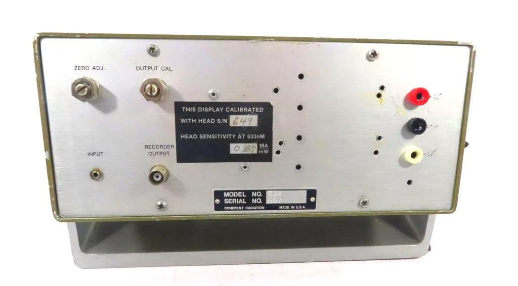 Coherent Radiation Laboratories Model 212 Precision Optical Power Meter - ZYYKZ Test Equipment