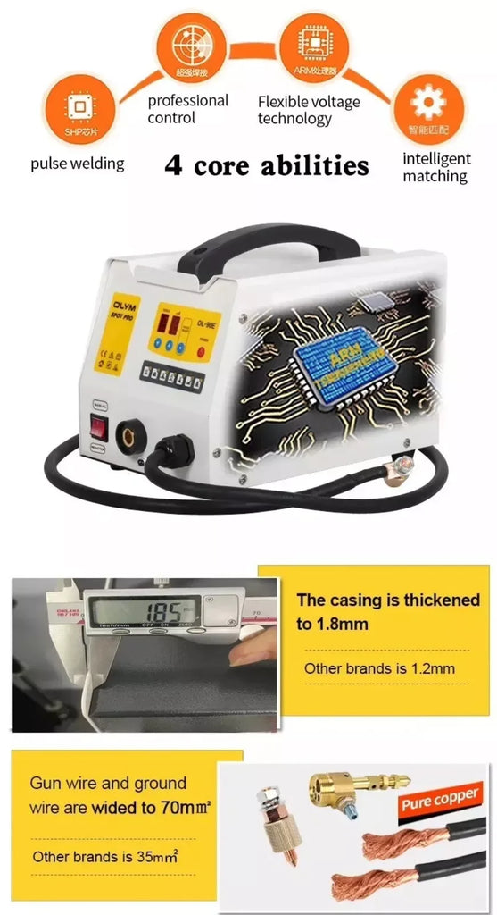 OLYM 95ES Steel & Aluminum Dent Puller Spot Welder for Auto Repair - ZYYKZ Test Equipment