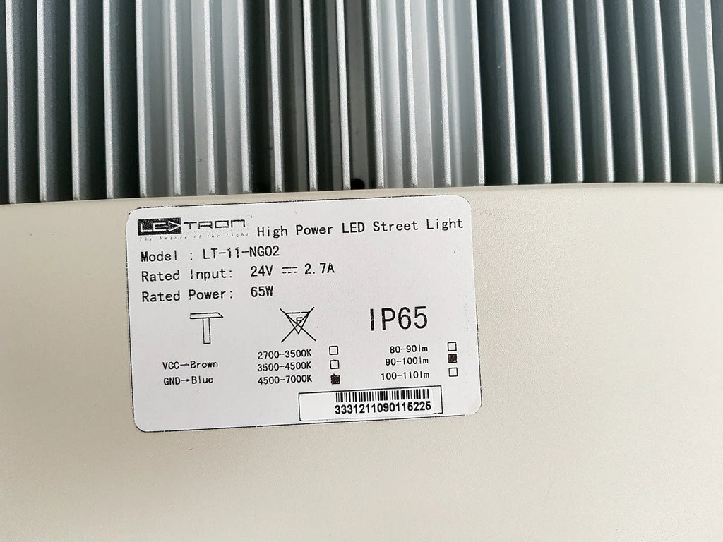 LEDTRON 65W 24V LED Street Light - Energy Efficient Outdoor Lighting - ZYYKZ Test Equipment