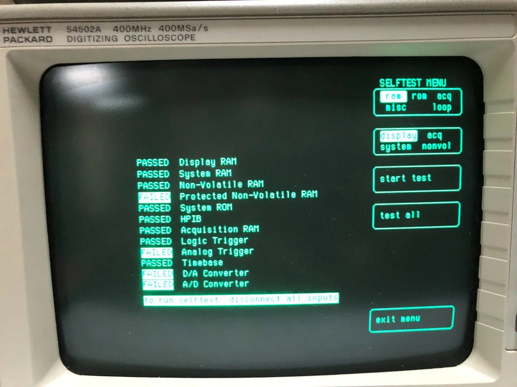 HP 54502A 100 MHz Digitizing Oscilloscope - ZYYKZ Test Equipment