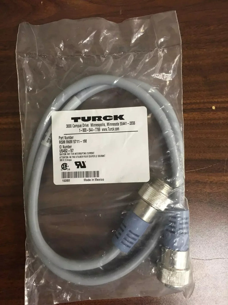 Turck RSM RKM 5711-1M Minifast 5-Pin 1 Meter Male to Female Cable - ZYYKZ Test Equipment