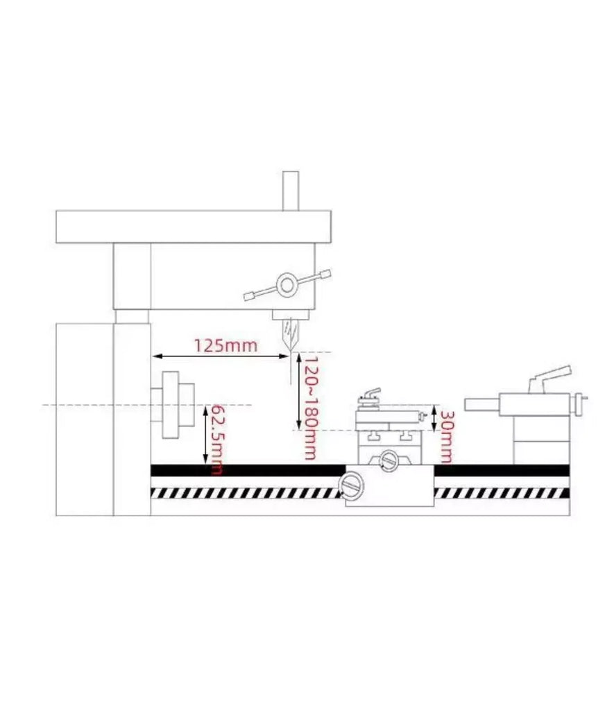 Mini Desktop Lathe Machine 220V 180W for DIY Drilling & Milling - ZYYKZ Test Equipment