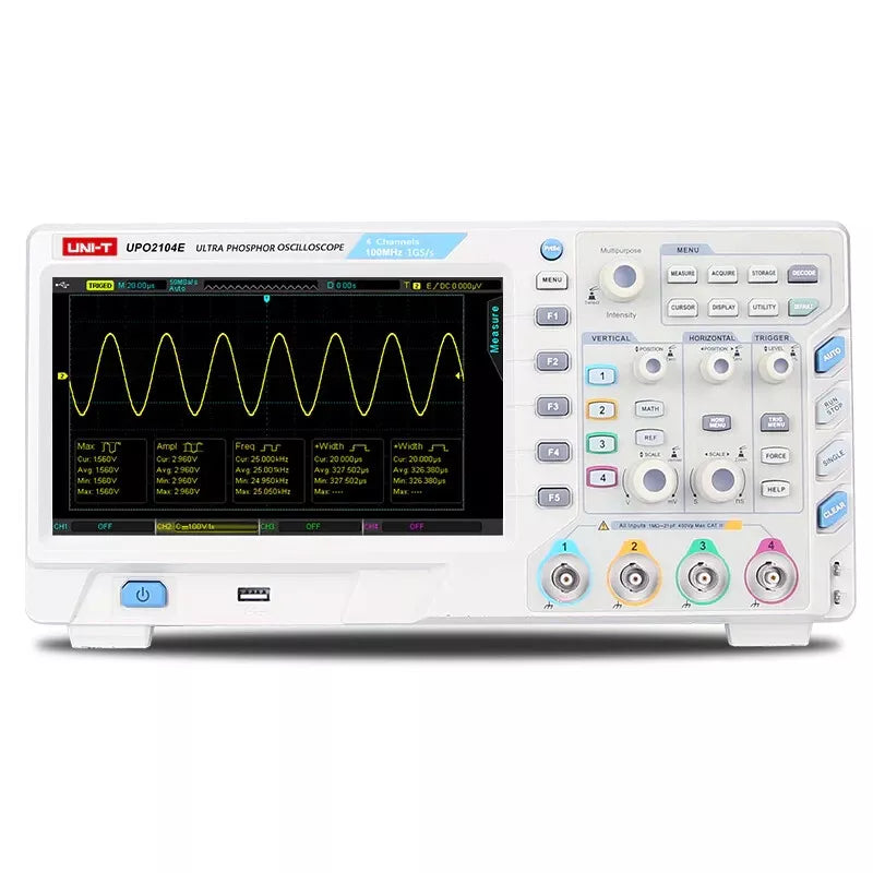 UNI-T UPO2204 200MHz 4-Channel Mixed Signal Oscilloscope (MSO) - Without Logic Pod