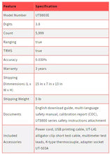 Load image into Gallery viewer, UNI-T UT8803E 3.8 Digit Classic-Series Bench Digital Multimeter