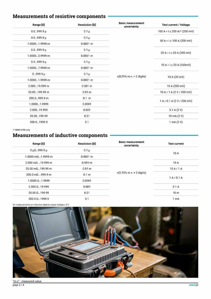 Sonel MMR-6700 Micro-Ohmmeter 200A DLRO Winding Resistance Tester