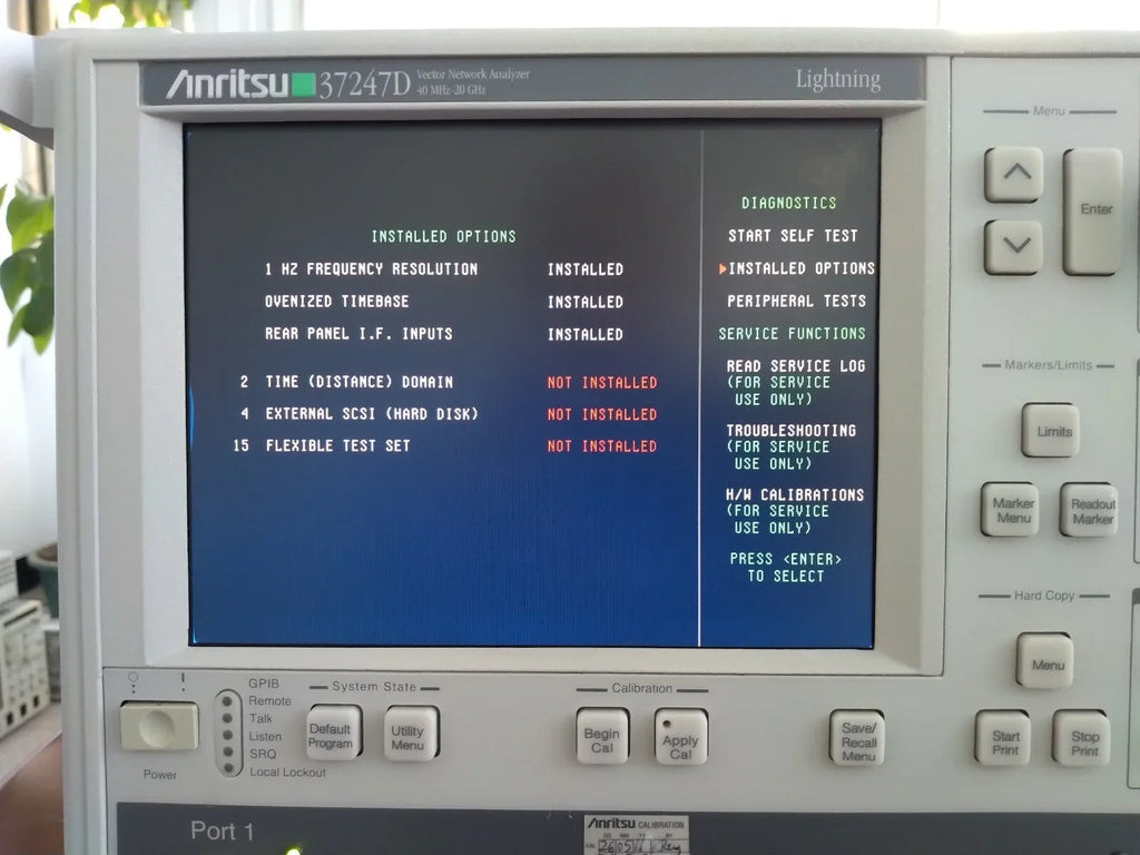 Anritsu 37247D Microwave Vector Network Analyzer, 40 MHz - 20 GHz, Ethernet Enabled - ZYYKZ Test Equipment