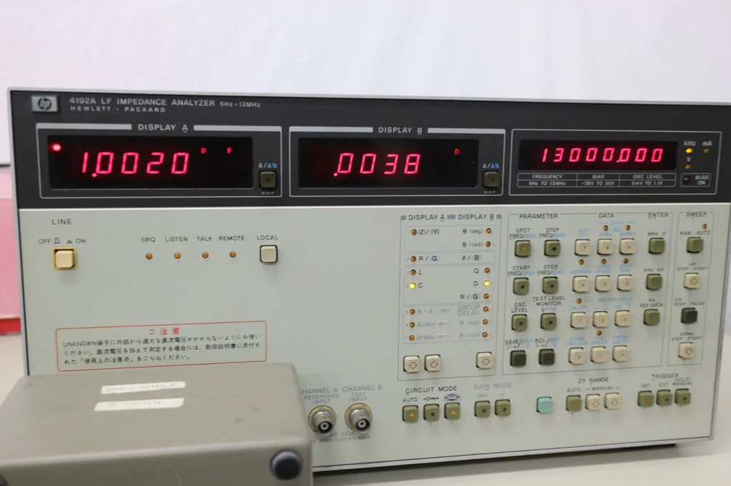 HP 4192A Low Frequency Impedance Analyzer 100 Hz - 13 MHz - ZYYKZ Test Equipment