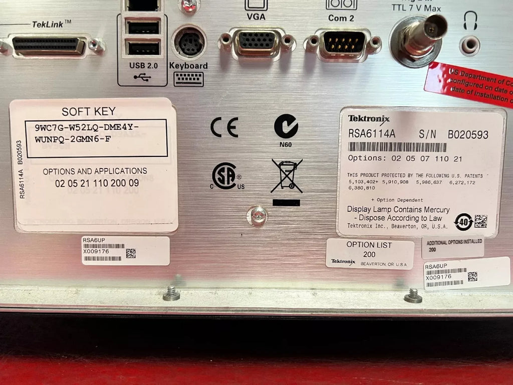 Tektronix RSA6114A Real-Time Spectrum Analyzer 9 kHz–14 GHz with Advanced Options - ZYYKZ Test Equipment