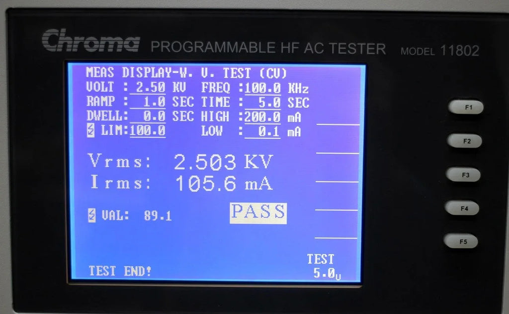 Chroma 11802 Programmable HF AC Tester 2500V 1MHz - ZYYKZ Test Equipment
