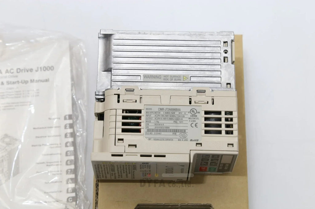 Yaskawa J1000 Variable Frequency Drive CIMR-JT2A0006B AA - 0.75 kW - ZYYKZ Test Equipment
