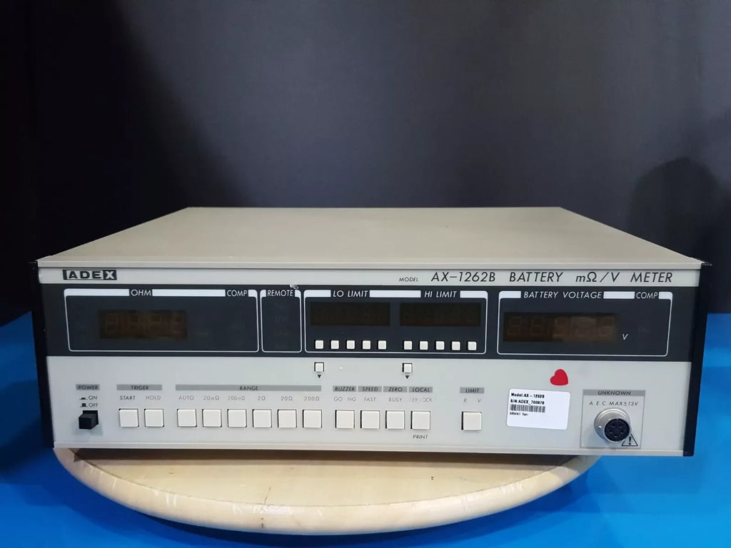 ADEX AX-1262B Battery Internal Resistance & Voltage Meter with Test Probe - ZYYKZ Test Equipment