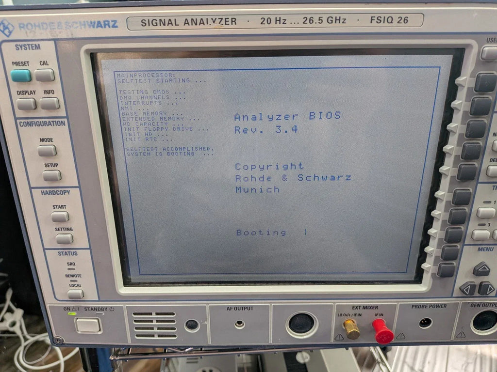 Rohde & Schwarz FSIQ26 Spectrum Analyzer 20 Hz–26.5 GHz with IQ External Mixers - ZYYKZ Test Equipment