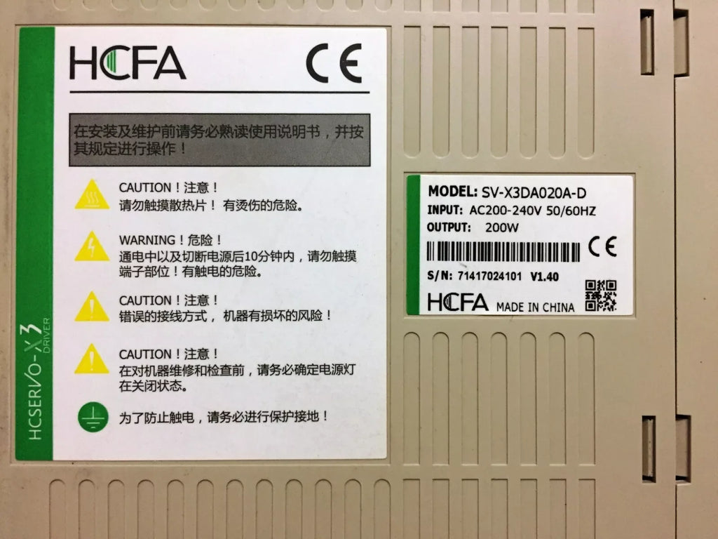 HCFA SV-X3DA020A-D High-Precision Servo Driver for Motion Control - ZYYKZ Test Equipment