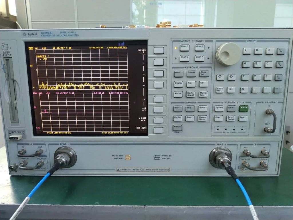 Agilent 8720ES Network Analyzer - 50 MHz to 20 GHz with Options 1D5, 010, 085, 089 - ZYYKZ Test Equipment