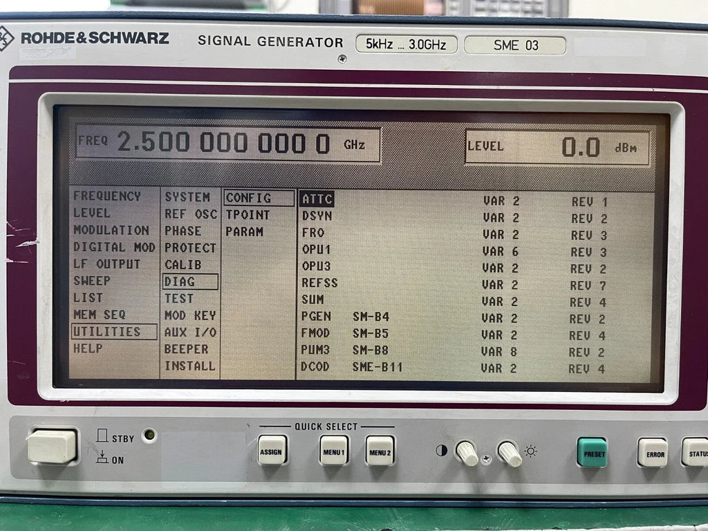 Rohde & Schwarz SME03 RF Signal Generator 5 kHz to 3 GHz - ZYYKZ Test Equipment