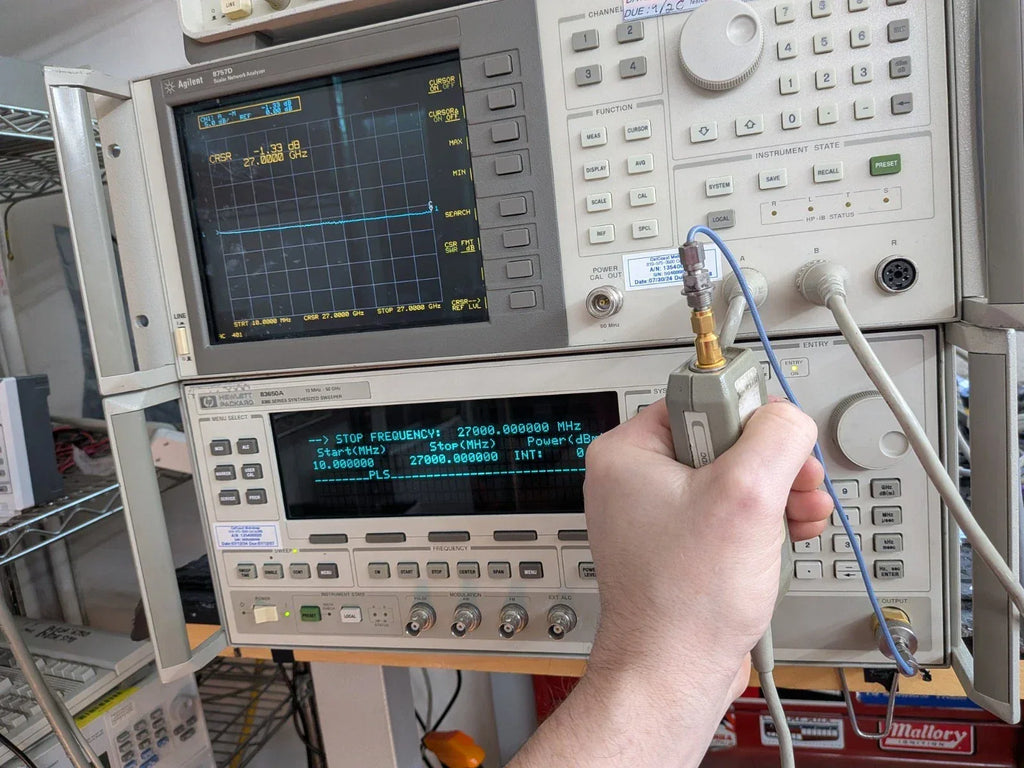 Huber & SUHNER Minibend Flex SMA to 3.5mm RF Cable 50 GHz, 25.4 cm (R-10) - ZYYKZ Test Equipment