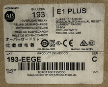 Load image into Gallery viewer, Allen-Bradley 193-EEGE E1 Plus Overload Relay 18-90A 3P 600V Trip Class 10-30 - ZYYKZ Test Equipment