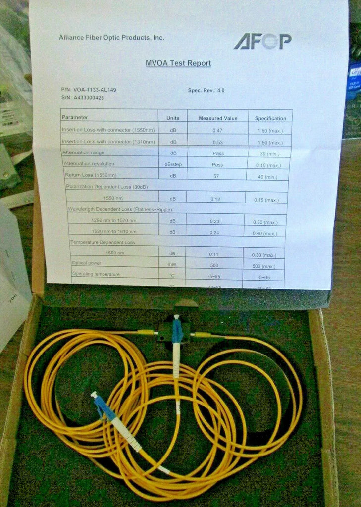 AFOP Variable Optical Attenuator for Precise Optical Power Control - ZYYKZ Test Equipment