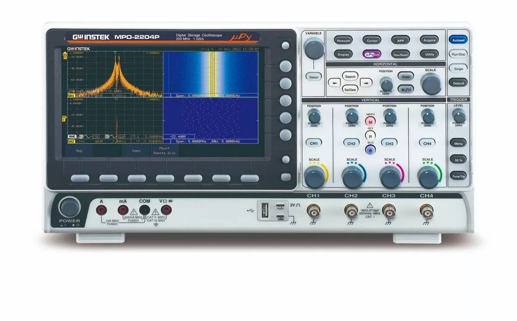 GW Instek MPO-2104B Digital Storage Oscilloscope - 100MHz, 4 Channels, 25MHz Arbitrary Waveform Generator