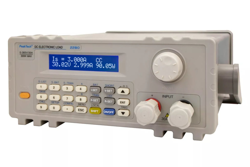 Peaktech P2280 DC Electronic Load - 300W, 360VDC, 30A, USB Interface
