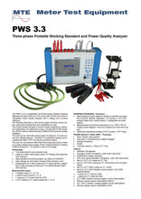 Load image into Gallery viewer, MTE PWS 3.3 Three-Phase Portable Working Standard and Power Quality Analyzer